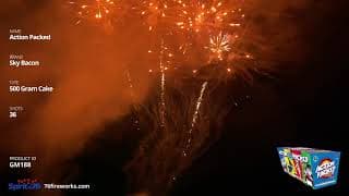 GM188 Action Packed - 36 shot 500 Gram Cake - Sky Bacon Fireworks