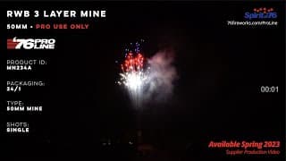 MN234A RWB 3 Layer Mine (50mm) - Red/White/Blue single shot firework - ’76 Pro Line (Pro Use Only)