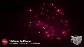 GM488S 10s Super Red Strobe - 500 Gram 10 Shot Firework - '76 Show Series