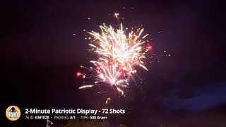 GM1028 2-Minute Patriotic Display - 72 Shot 500 Gram Cake - Tako Pyrotechnics 2024 Production