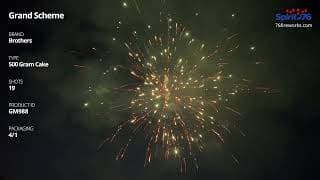 GM988 Grand Scheme - 500 Gram Cake - Brothers Pyrotechnics