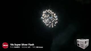 GM487S 10s Super Silver Flash - 500 Gram 10 Shot Firework - '76 Show Series