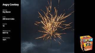 MS116 Angry Cowboy - 16 shot 200 Gram Cake - Sky Bacon Fireworks