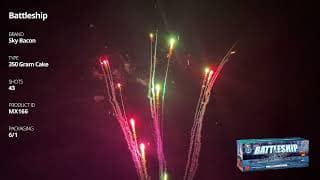 MX166 Battleship - 43 shot 350 Gram Cake - Sky Bacon Fireworks