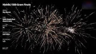 GM180A Nishiki 1500-Gram Finale - 72 shots - Sky Bacon Fireworks