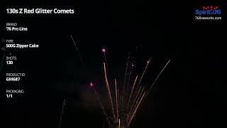 GM687 130s Z Red Glitter Comets - 500 Gram Zipper Cake - '76 Pro Line